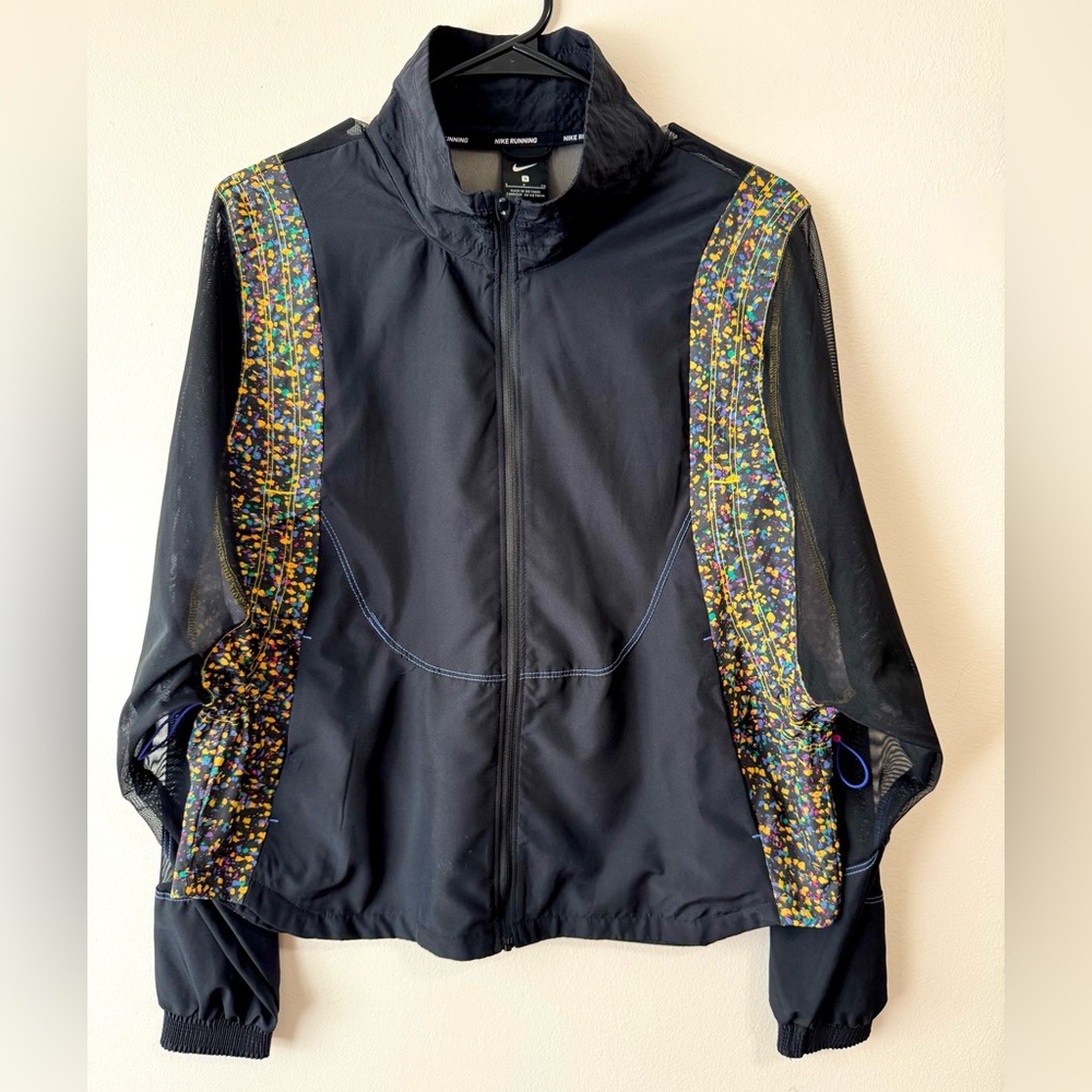Nike Women's Black Jacket with Multicolor Accents